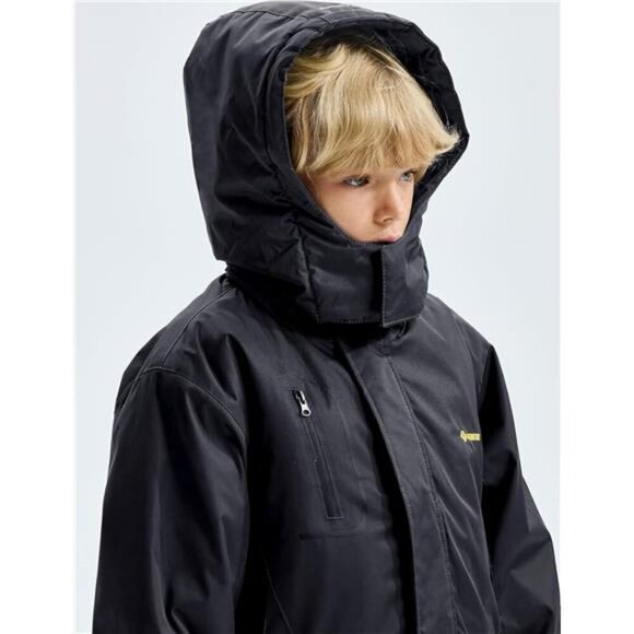 Boy's Waterproof Ski Snow Jacket Fleece Windproof Winter Jacket with Hood - Picture 5 of 7
